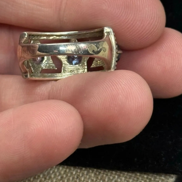 Nicky Butler NB BlueTopaz Sterling Silver Triple Star Band Ring SZ 9 - Picture 5 of 5